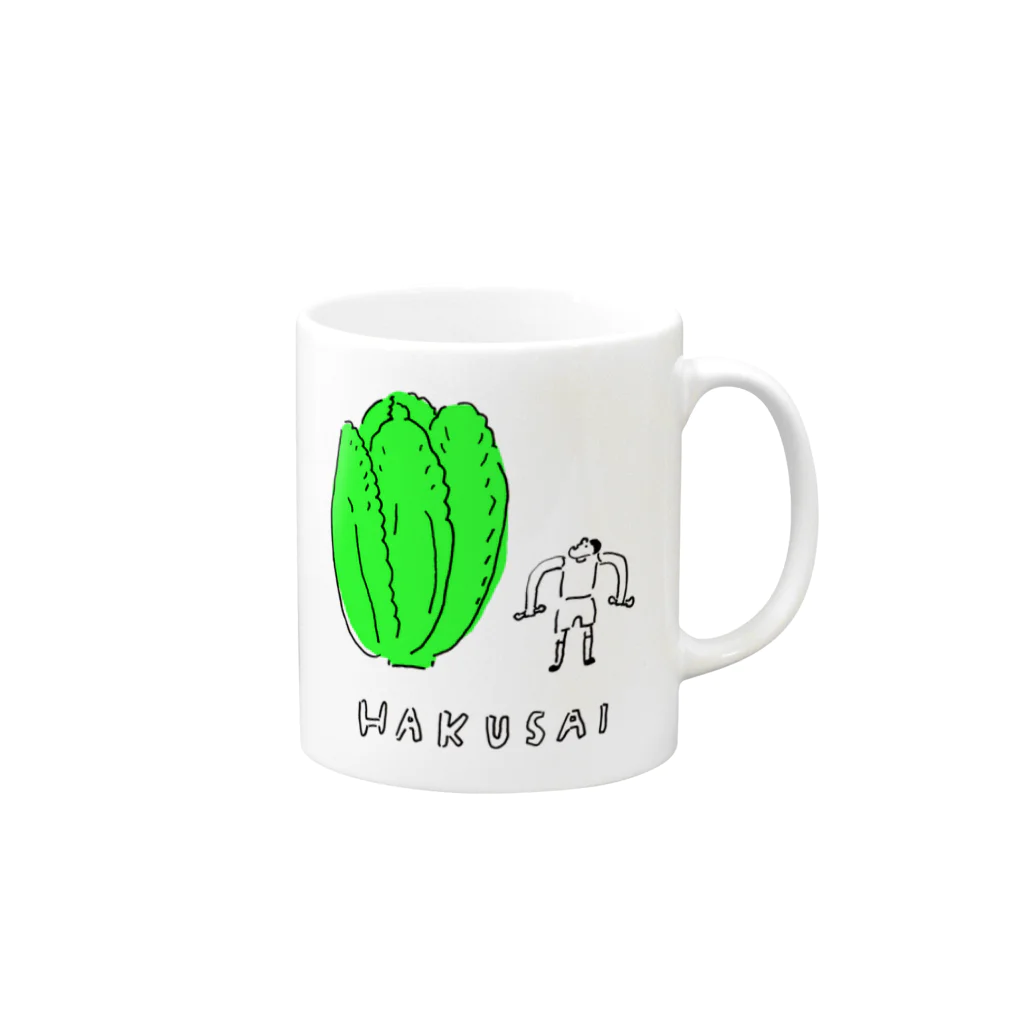 よこづな文庫のHAKUSAI Mug :right side of the handle