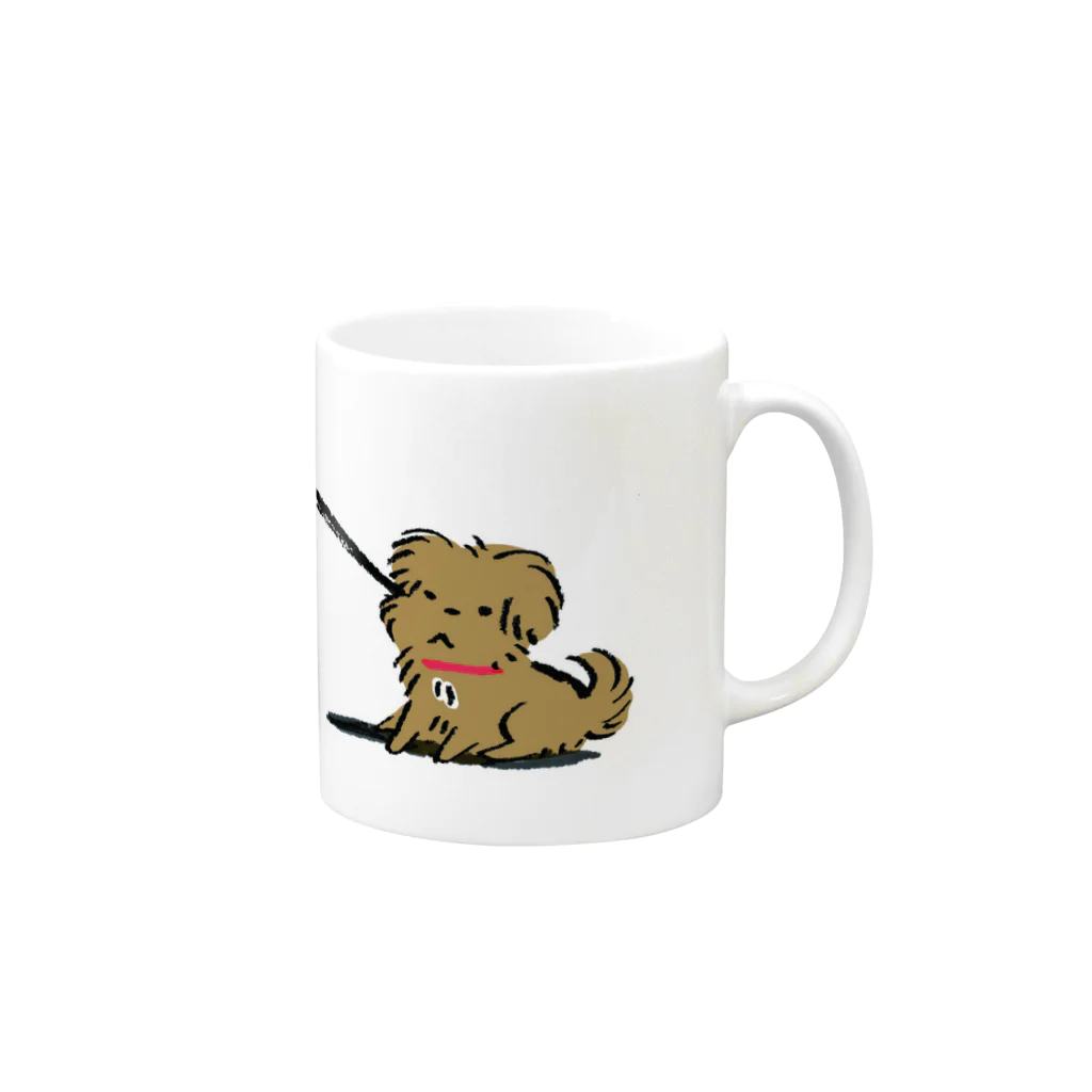 こぐま犬てんすけグッズショップのこぐま犬てんすけ拒否ポーズ Mug :right side of the handle