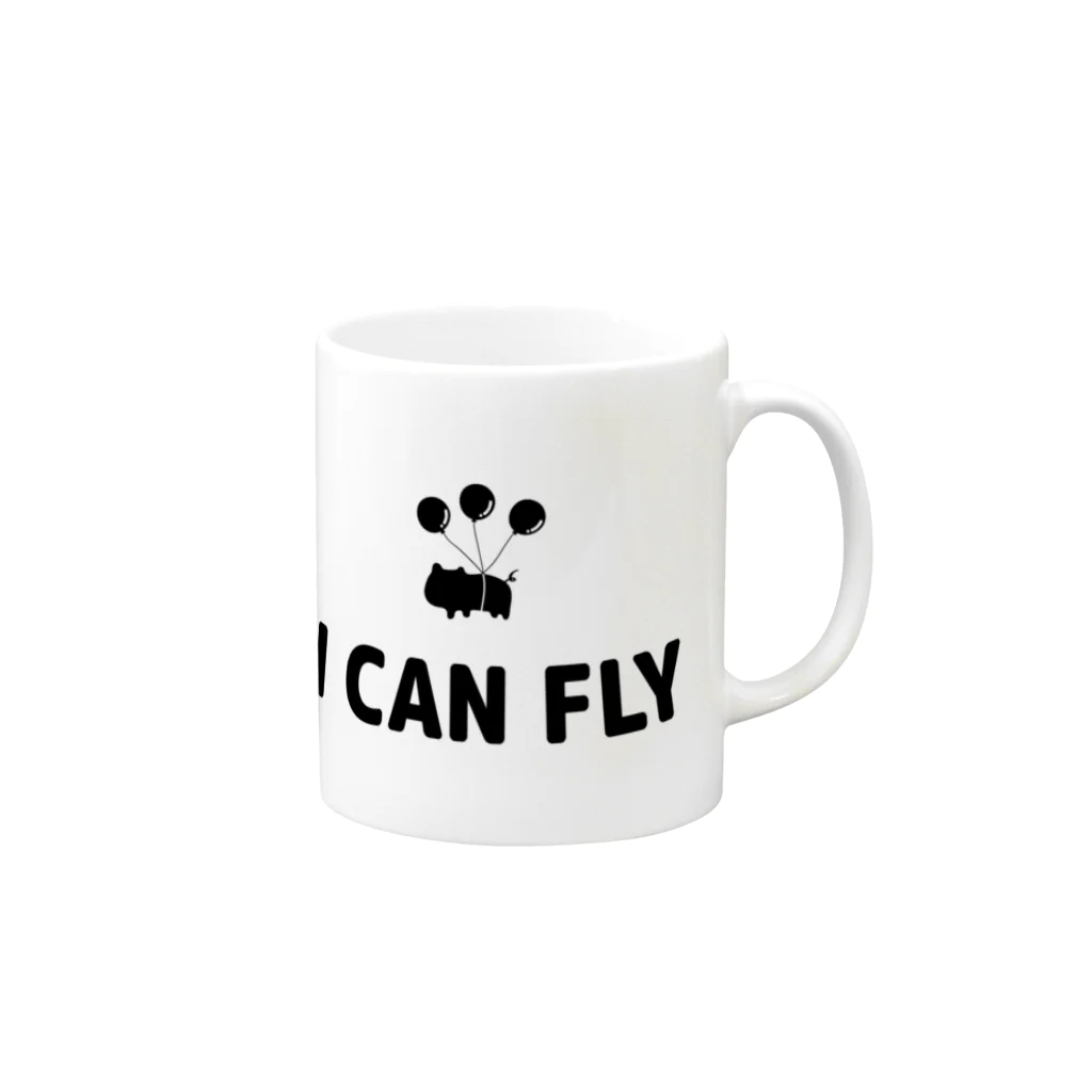 ドルのI CAN FLY マグカップの取っ手の右面