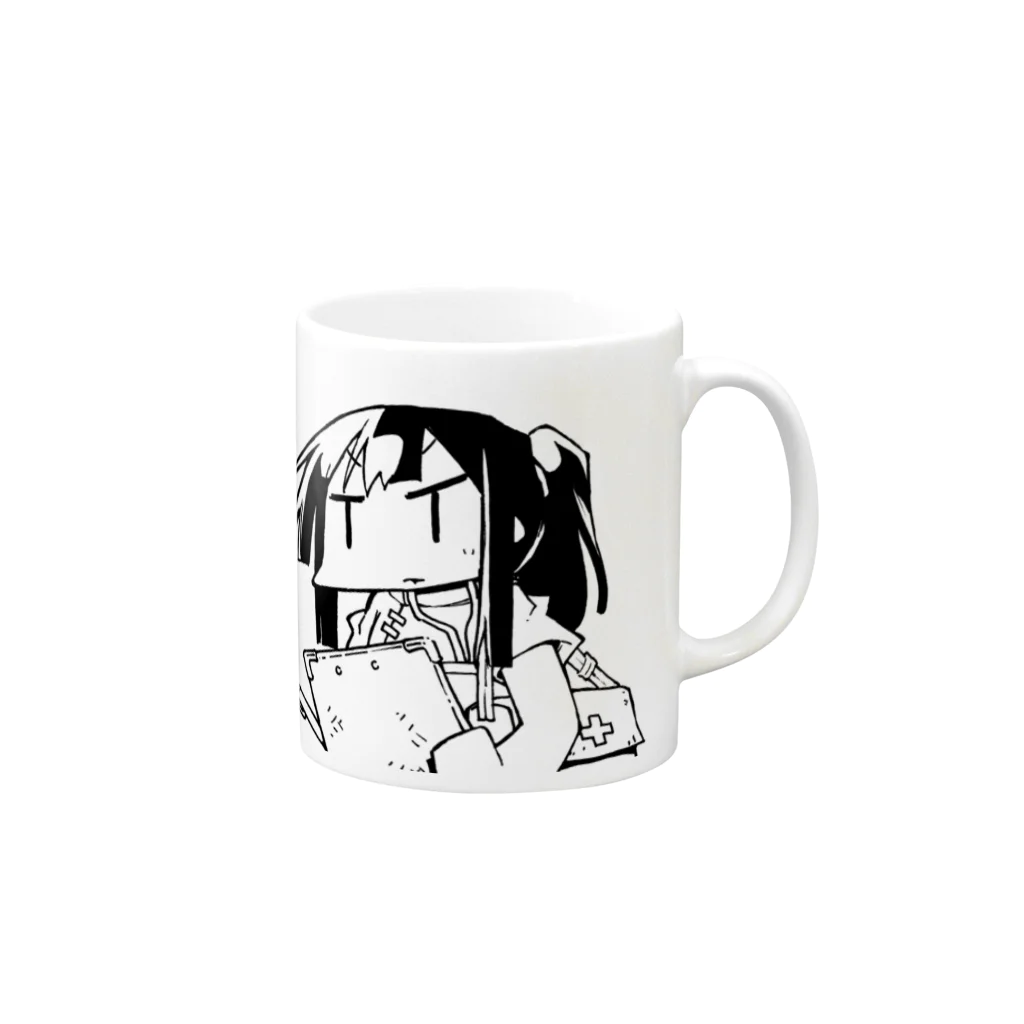 しろと助手くんの家猫工房ショップの02オリジナルキャラクターマグカップ（ナース） Mug :right side of the handle