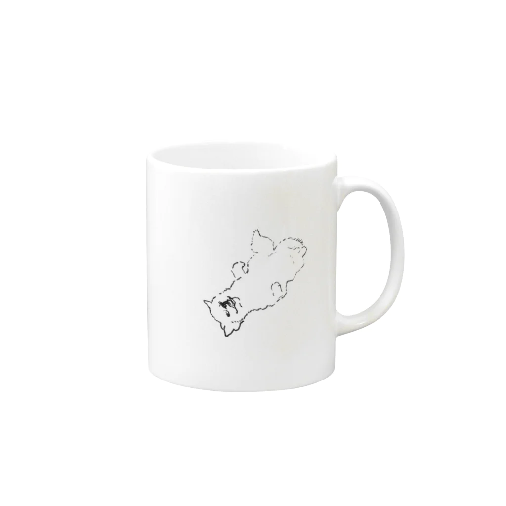 ambervacancesの腹を見せながらも絶対に服従しねえぞという強い意志を持った犬 Mug :right side of the handle