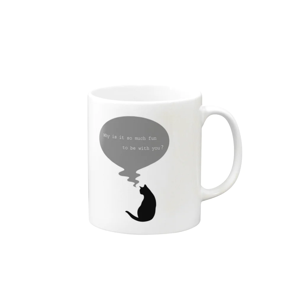 結城ゆうのBlack cat Mug :right side of the handle