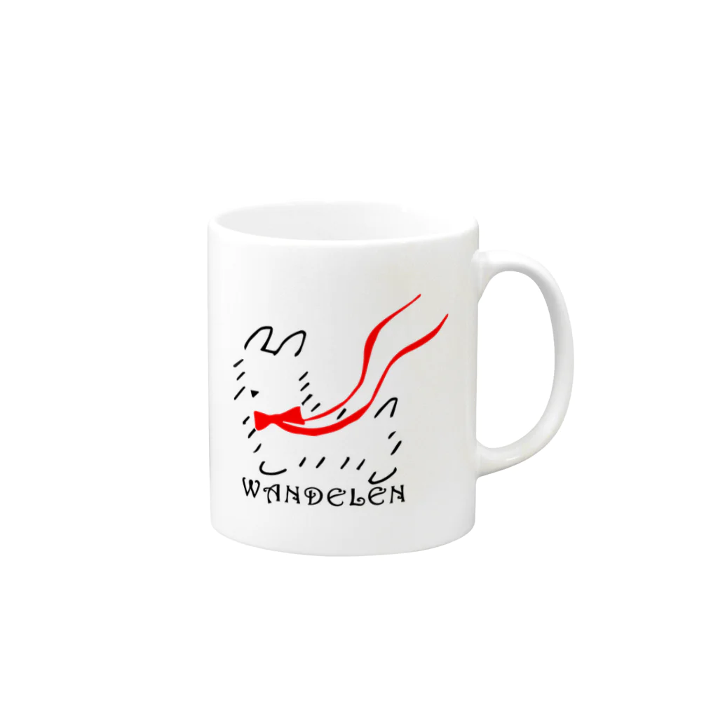 WANDELENのおめかしDOG Mug :right side of the handle