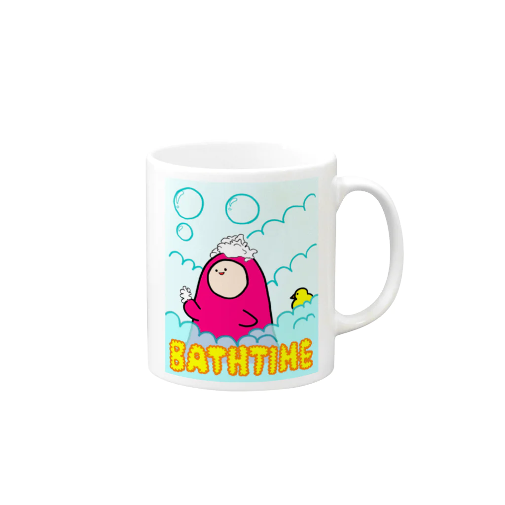 フトンナメクジの入浴中 - BATHTIME Mug :right side of the handle