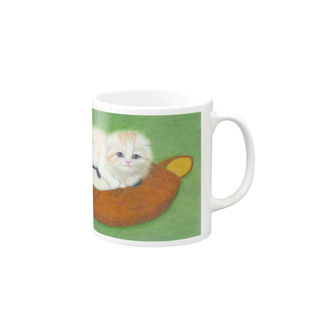 モフねこのリラックリちゃん Mug :right side of the handle