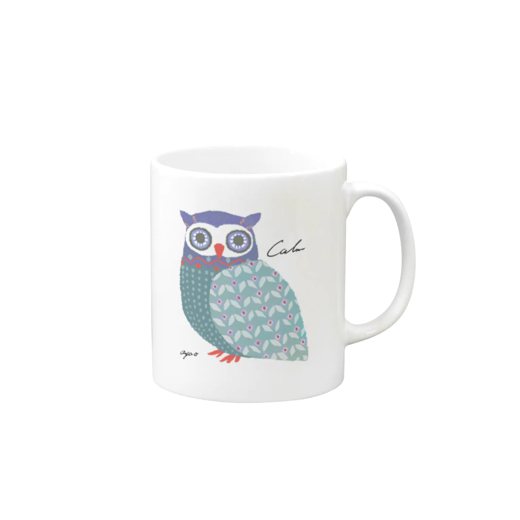 AYA OKAWA online shopのand Owl  マグカップの取っ手の右面