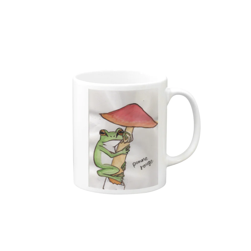 カエル勇者のタマゴダケラブなアマガエル Mug :right side of the handle