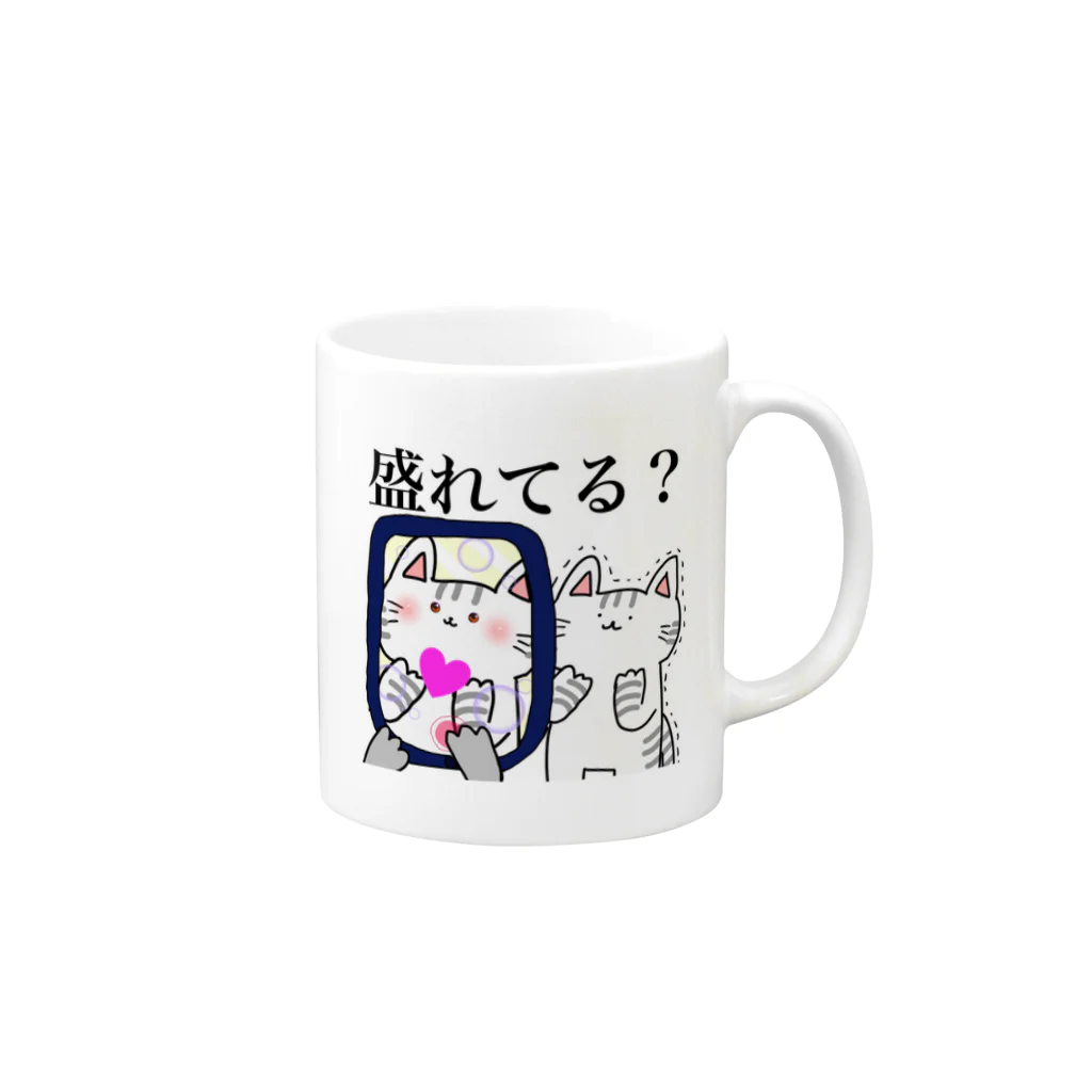  gamitaka01のぬこニャンズ「盛りぬこ」 Mug :right side of the handle