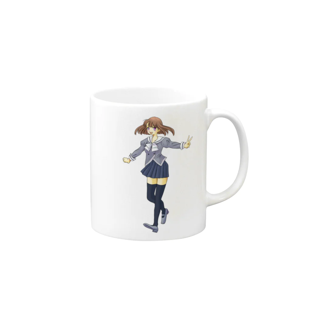 Angelのセーラー服の女の子 Mug :right side of the handle