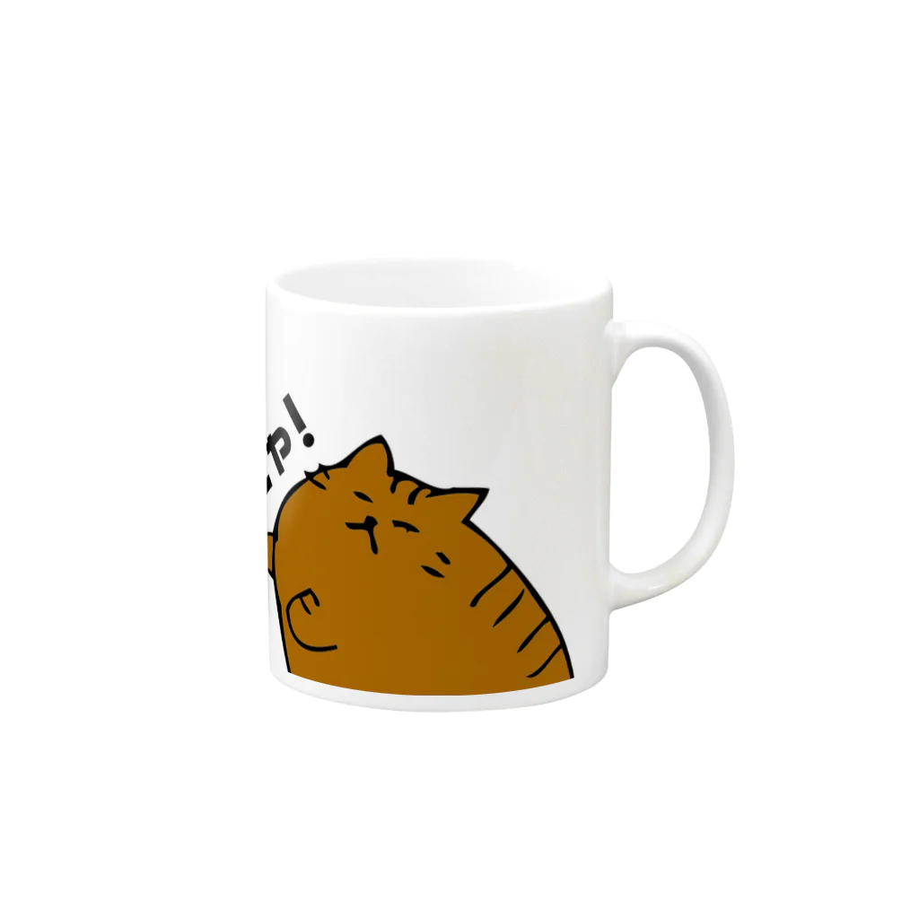 ニャポハウス（NEKO）のデブ猫ニャポポさんマグ2 Mug :right side of the handle