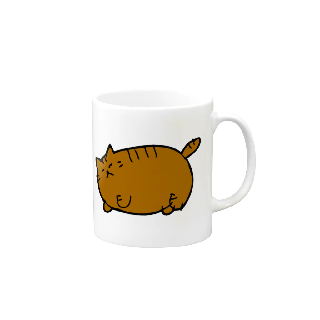 ニャポハウス（NEKO）のデブ猫ニャポポさんマグ1 Mug :right side of the handle