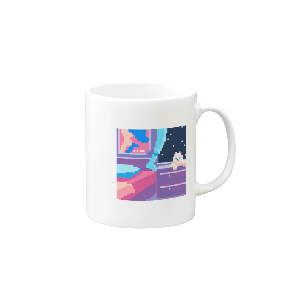 にゅのよるのかぜ Mug :right side of the handle