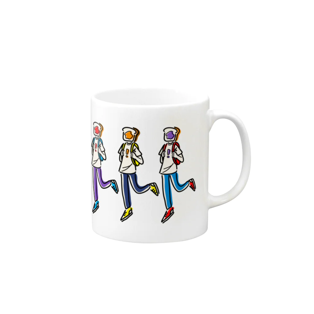 ナツ・ミモリの日替わりトースト Mug :right side of the handle