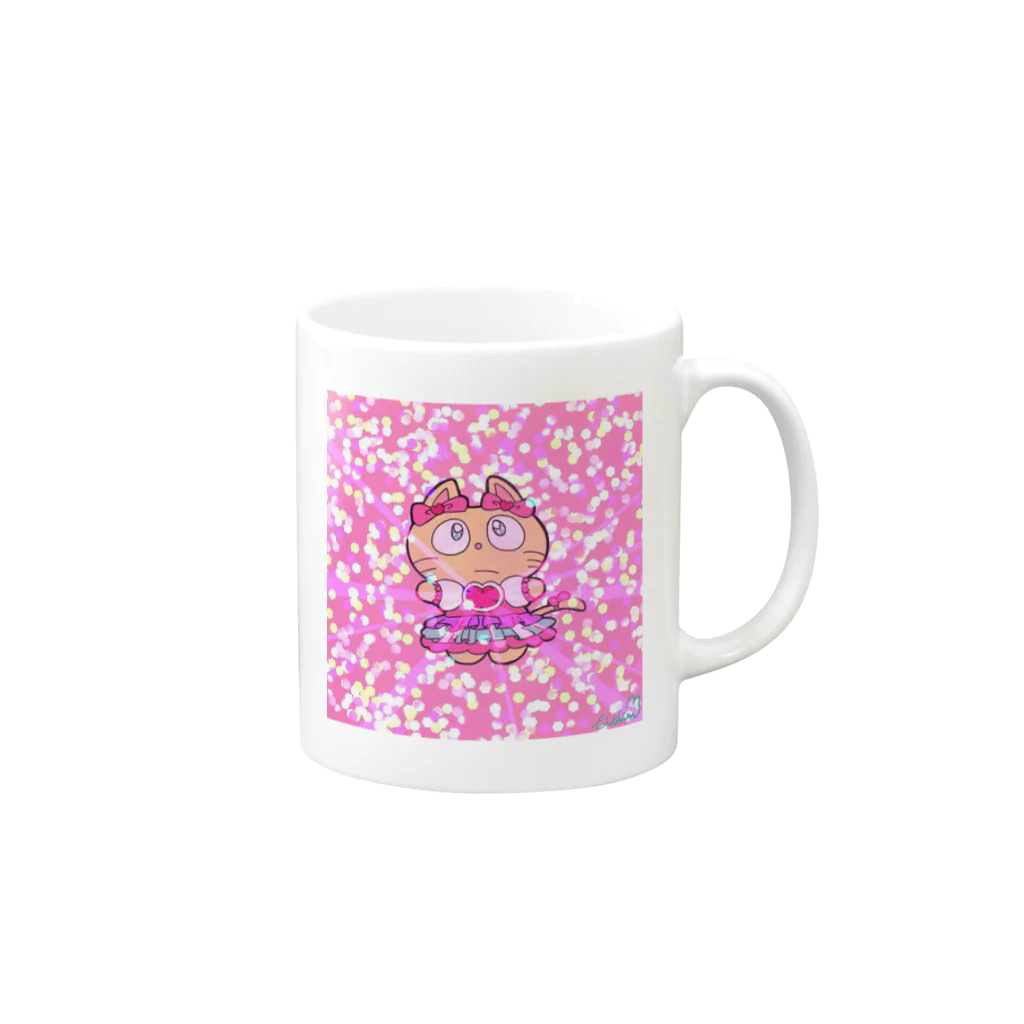 えいちむずしょっぷの魔法少女ぬこ Mug :right side of the handle