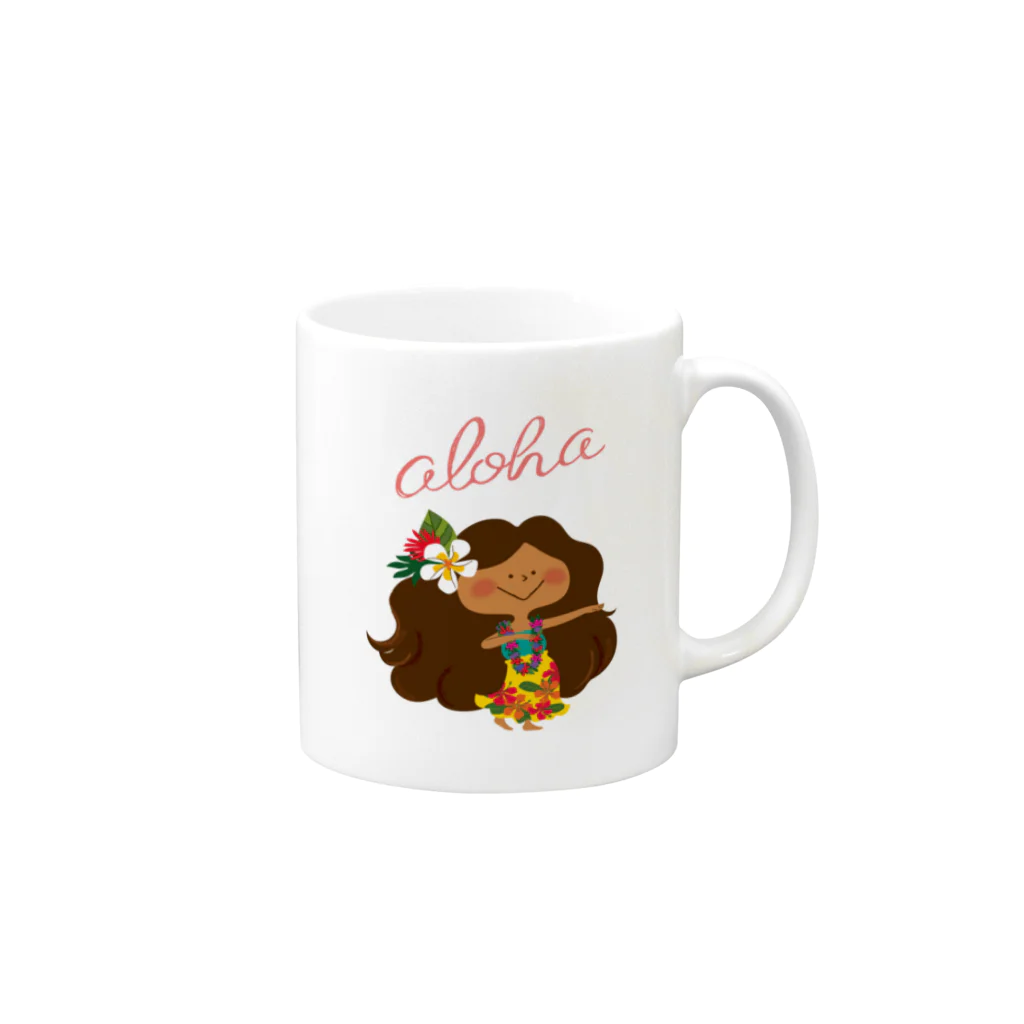 HOLO HOLO MARKET CHIGASAKIのaloha! HULA KAPUA Mug :right side of the handle