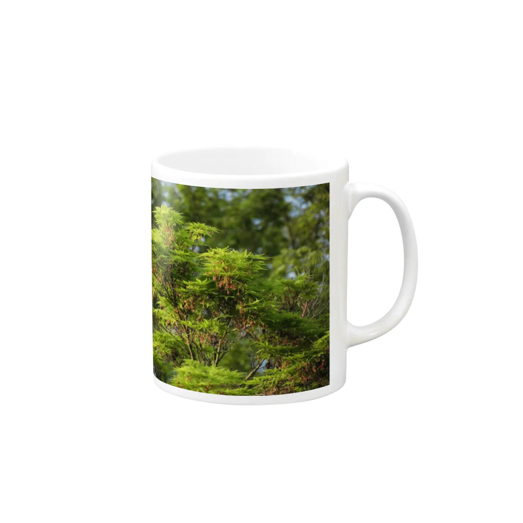 ワタベフミオの新緑 Mug :right side of the handle