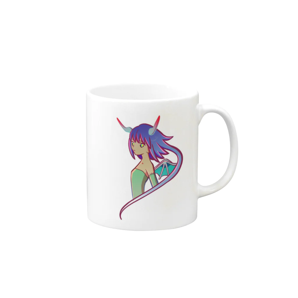 某れいあのドラゴンガール Mug :right side of the handle