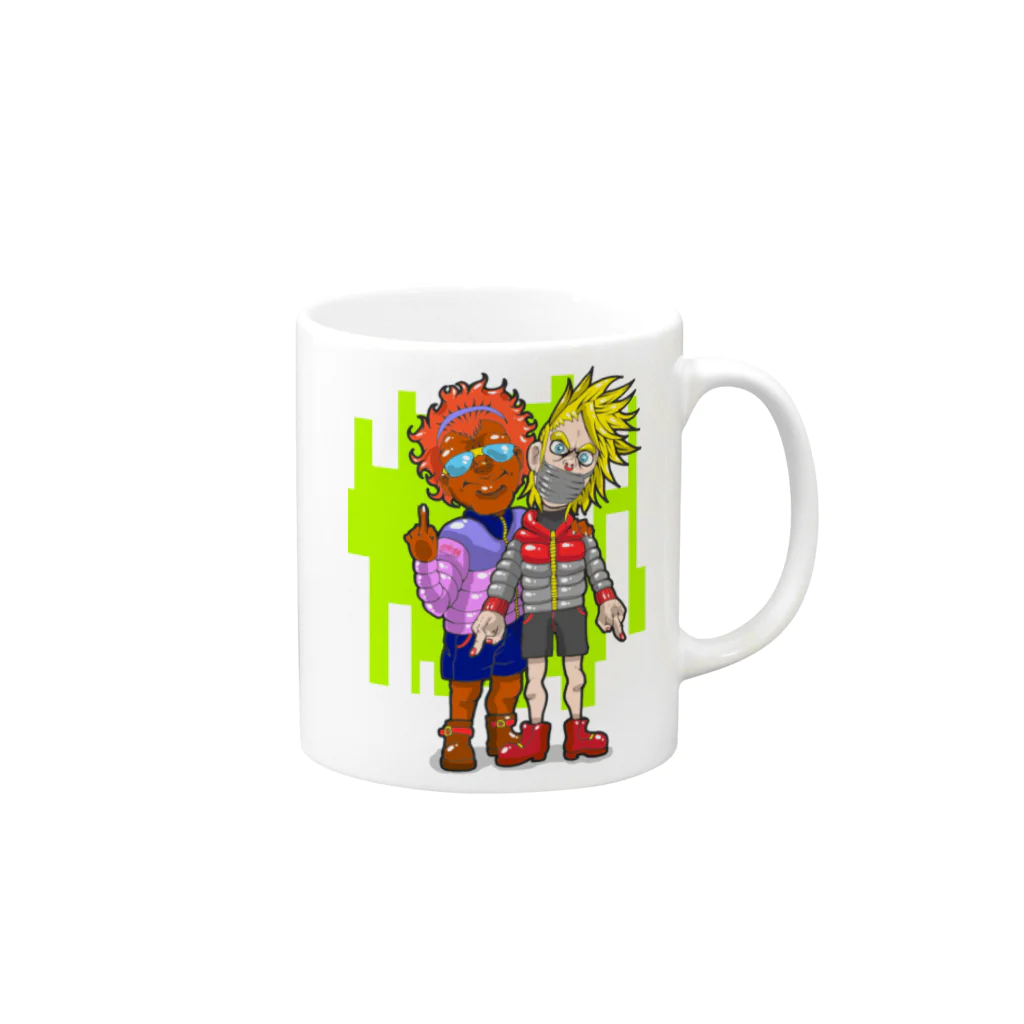 T.K WORLDのギャングブラザーズ Mug :right side of the handle