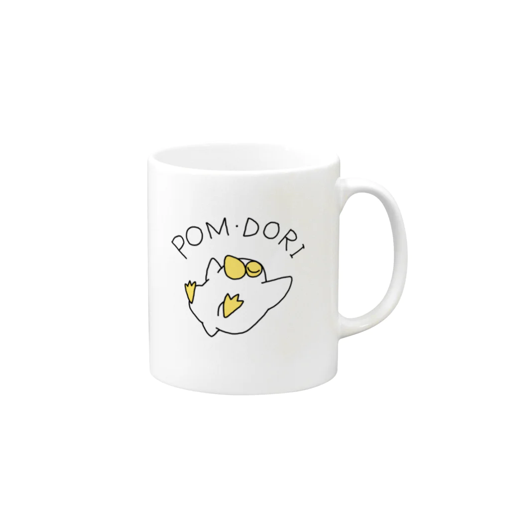 オリエンタルかたつむりのPOM・DORI 影なし Mug :right side of the handle