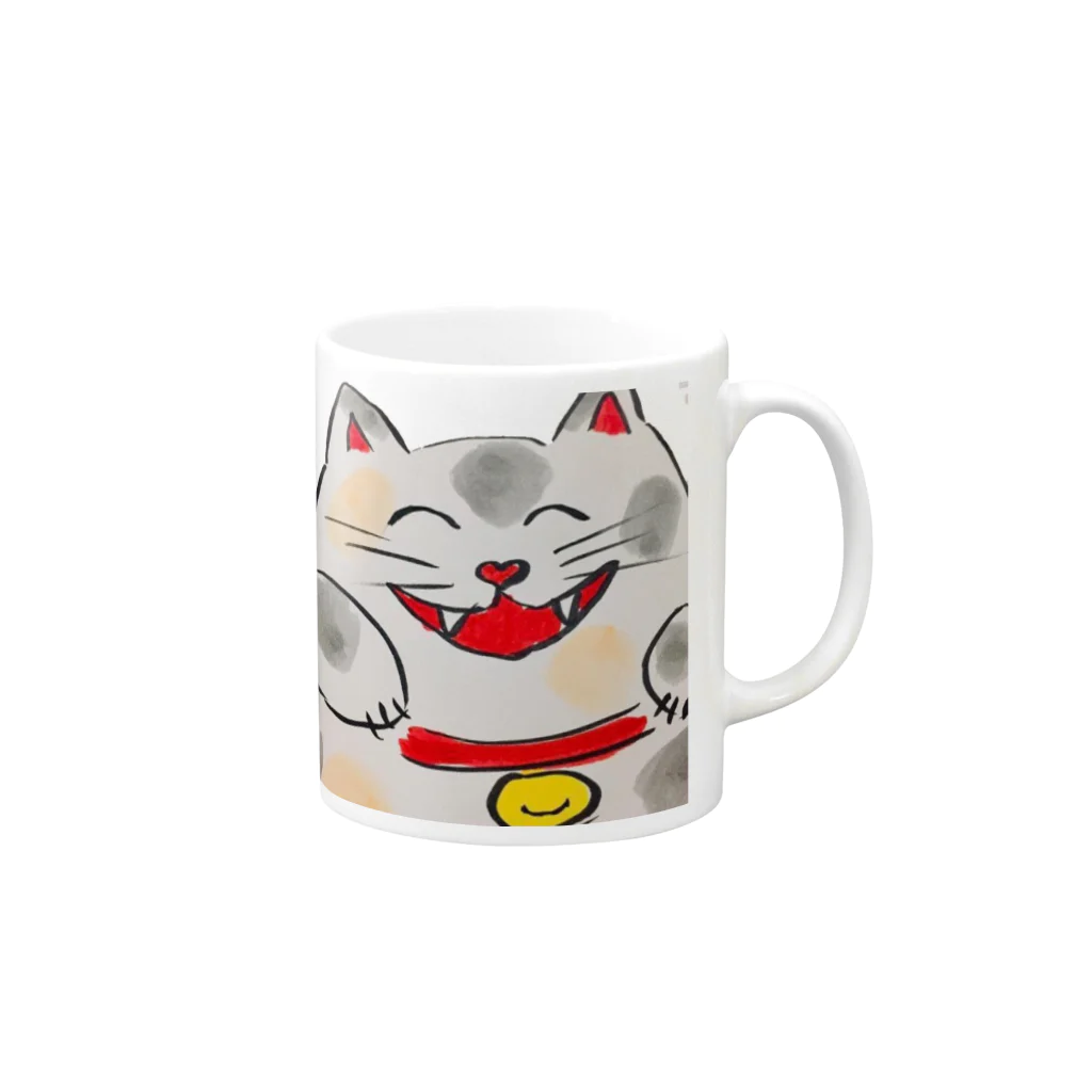幸せを感じる猫の幸せを感じる猫 Mug :right side of the handle