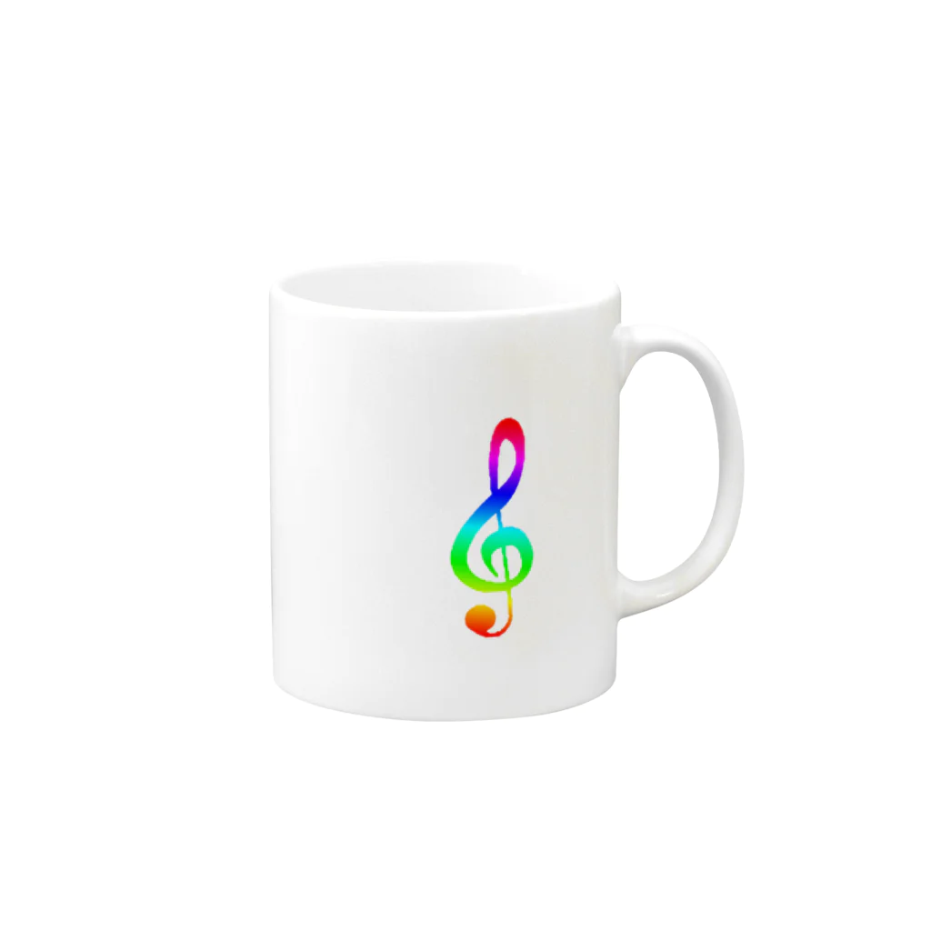 KORGのト音記号　カラフル Mug :right side of the handle