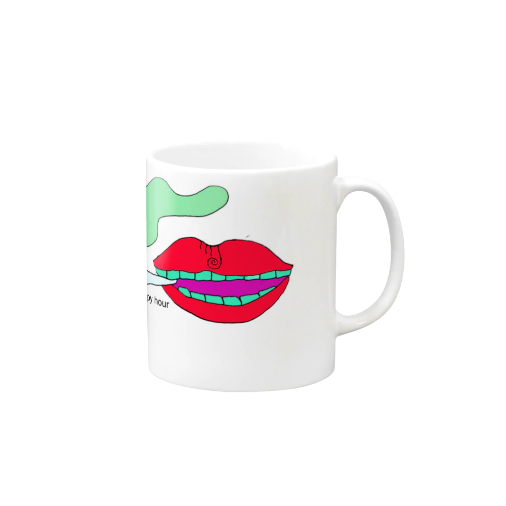 エクマリみつ子のハッピーアワー Mug :right side of the handle