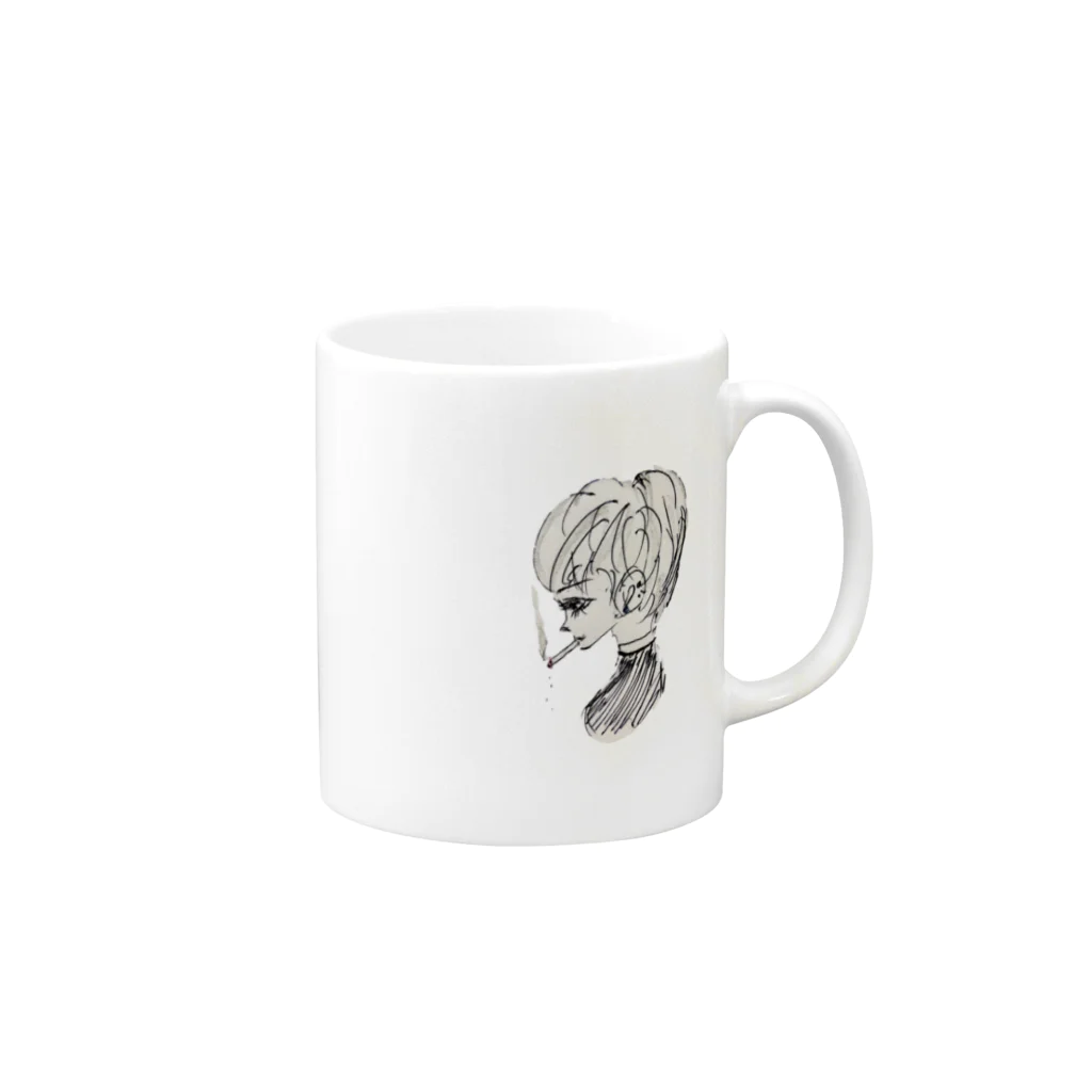 ゆっぴーショップのタバコ依存 Mug :right side of the handle