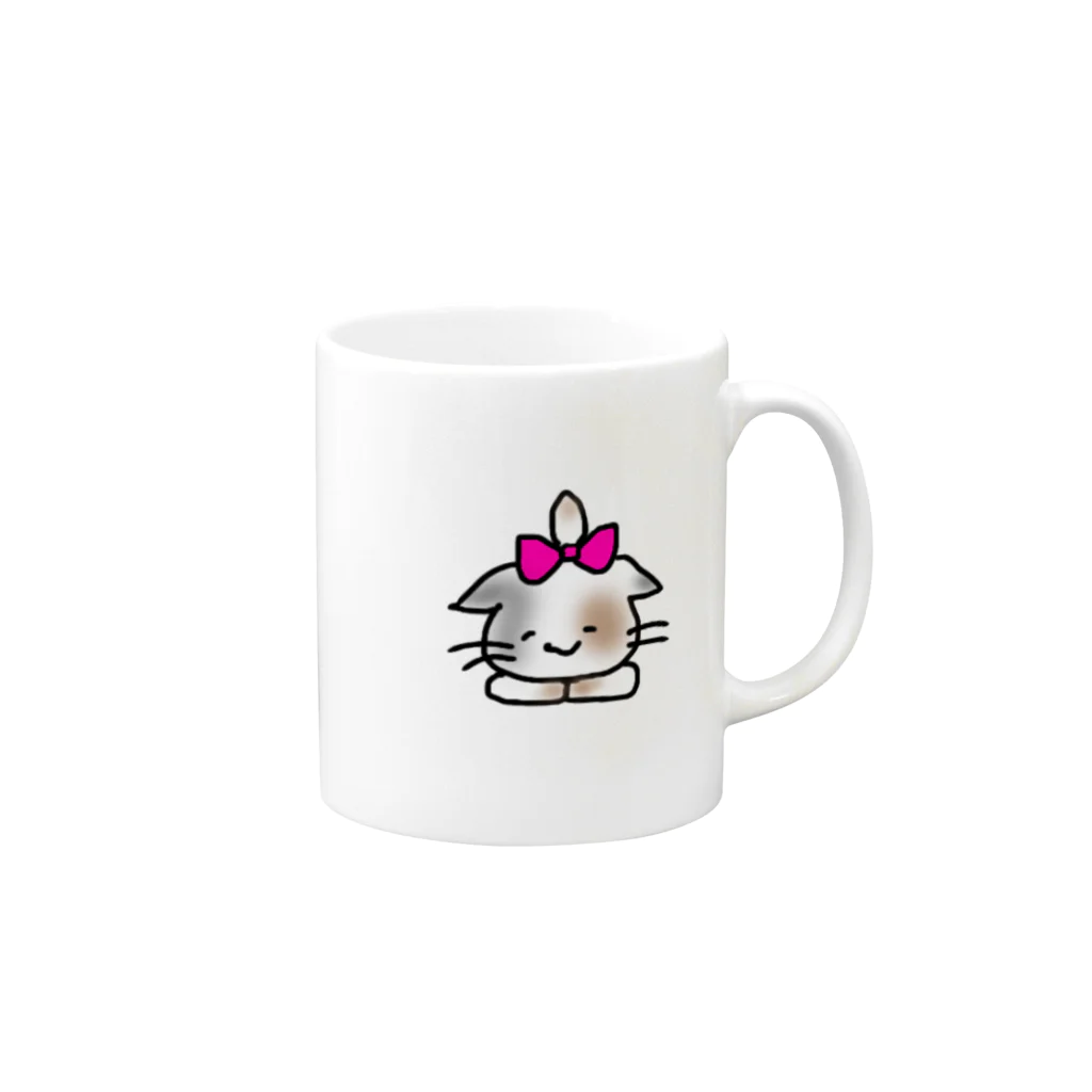 おもち屋さんのまだかなねこ Mug :right side of the handle