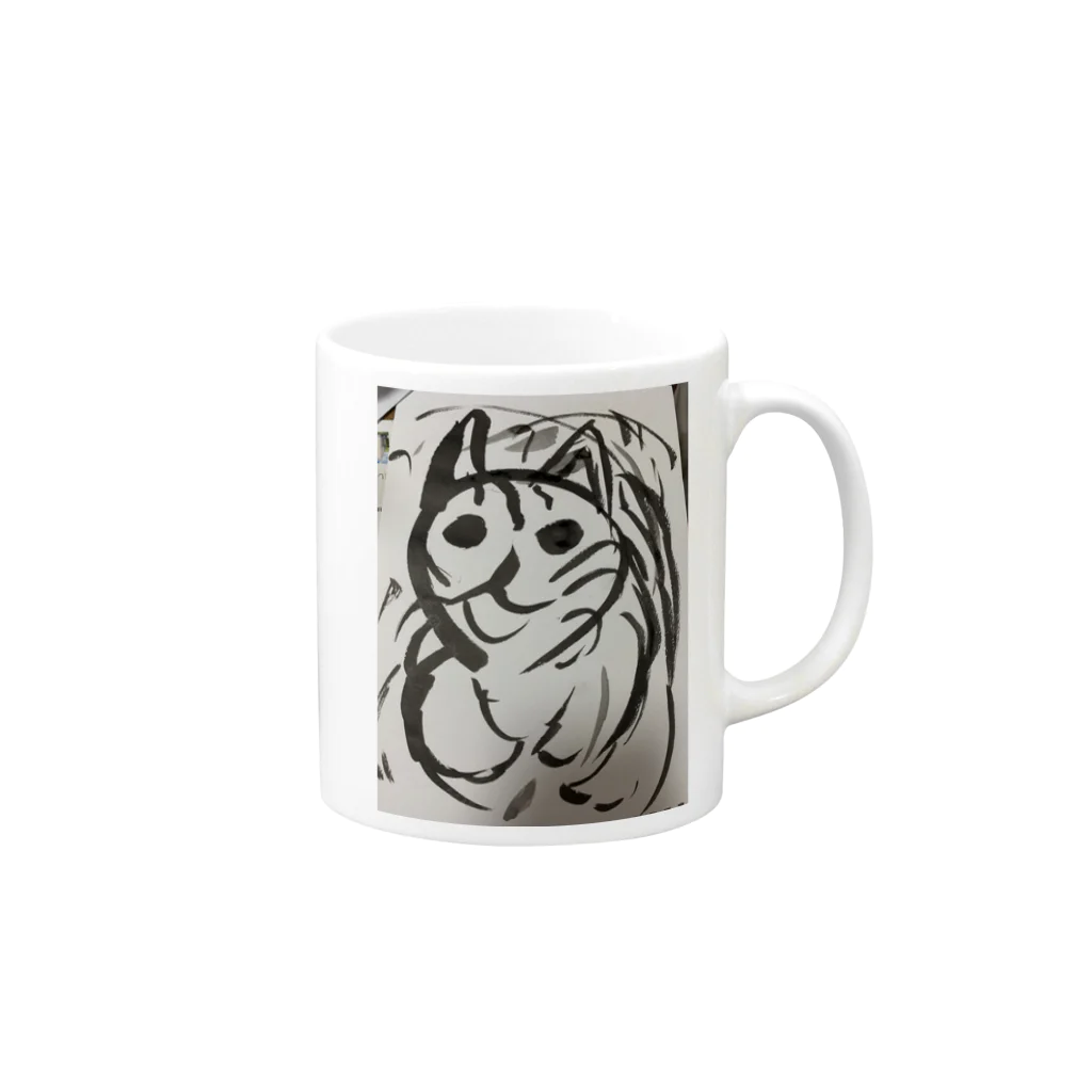 しゅりとねこの飲む気の失せる猫 Mug :right side of the handle