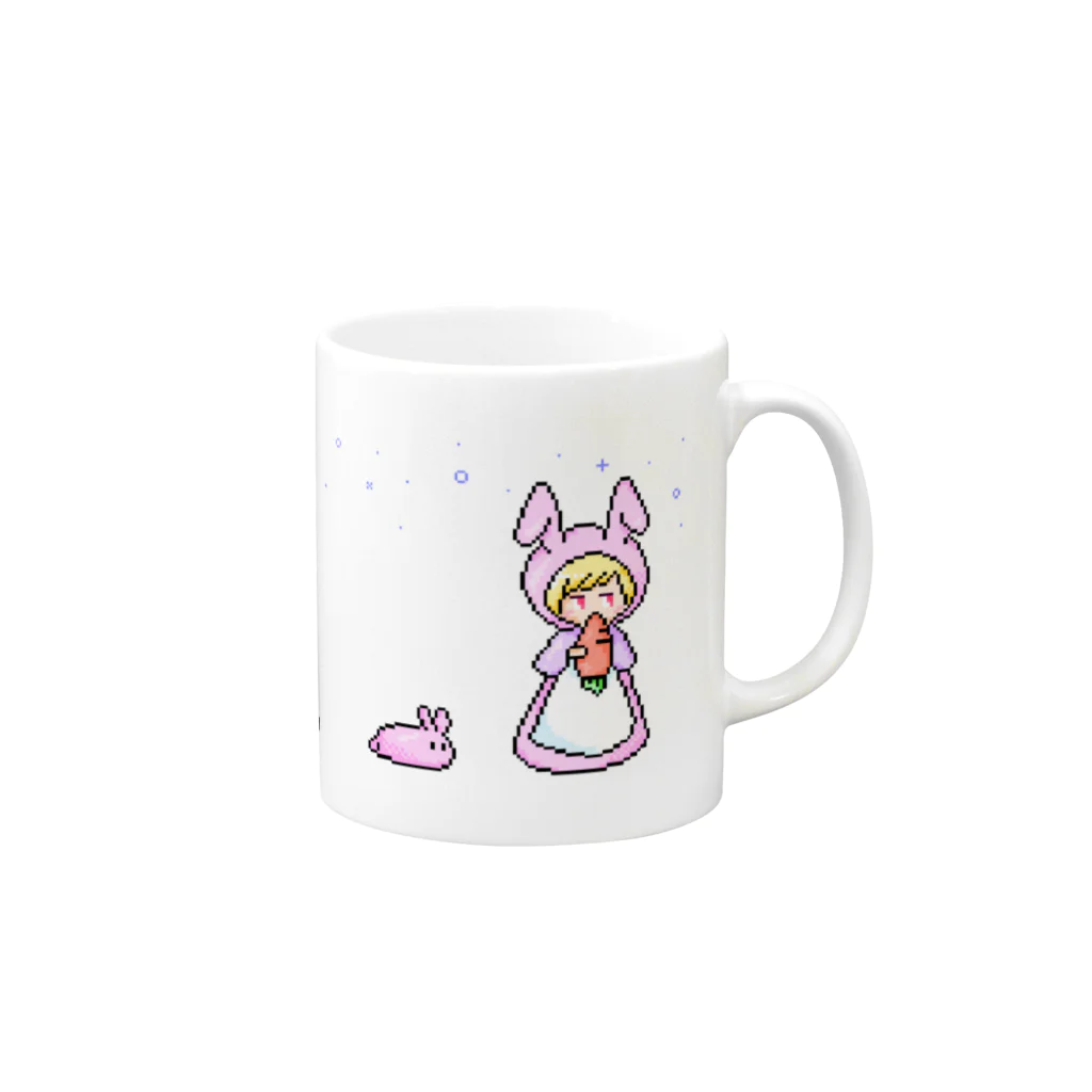 キューブ・ザ・双頭のうさみみ Mug :right side of the handle