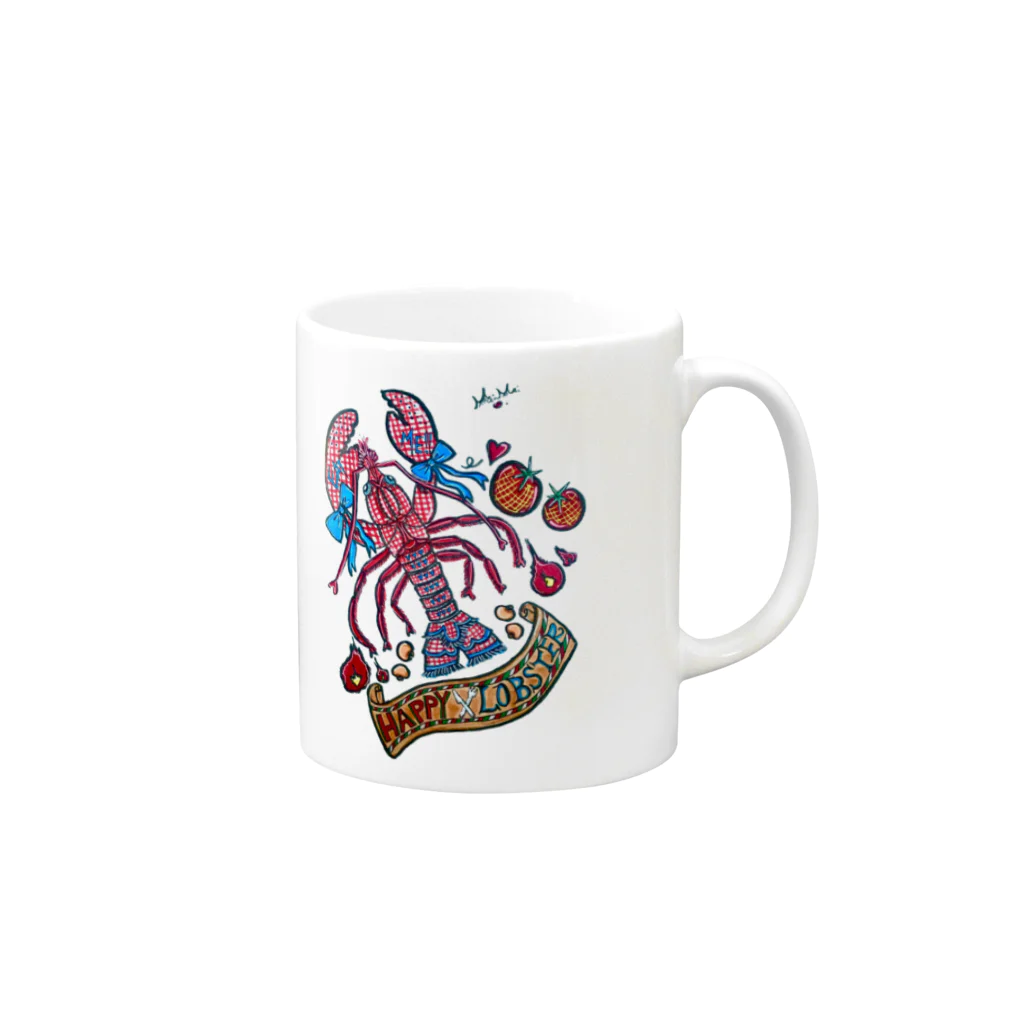 maimaice_creamのHappy Lobster Mug :right side of the handle