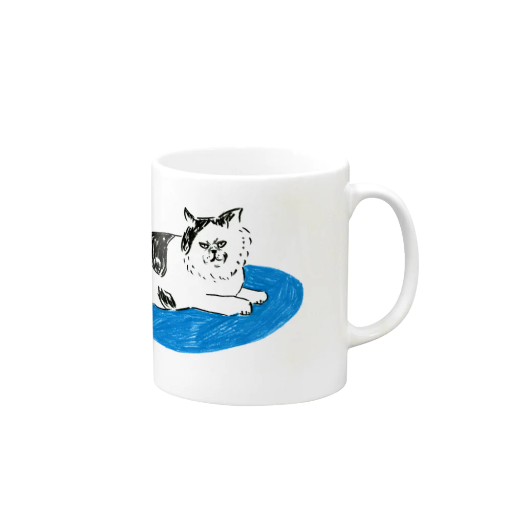 matsuorrrのblue monday cat Mug :right side of the handle