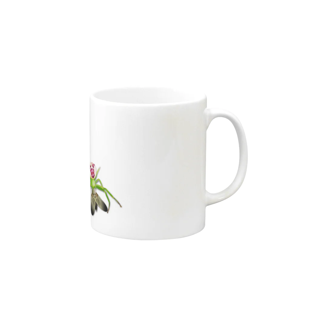 Drecome_Designのいたずらデザイン(ちょっとハナグモついてますよ) Mug :right side of the handle