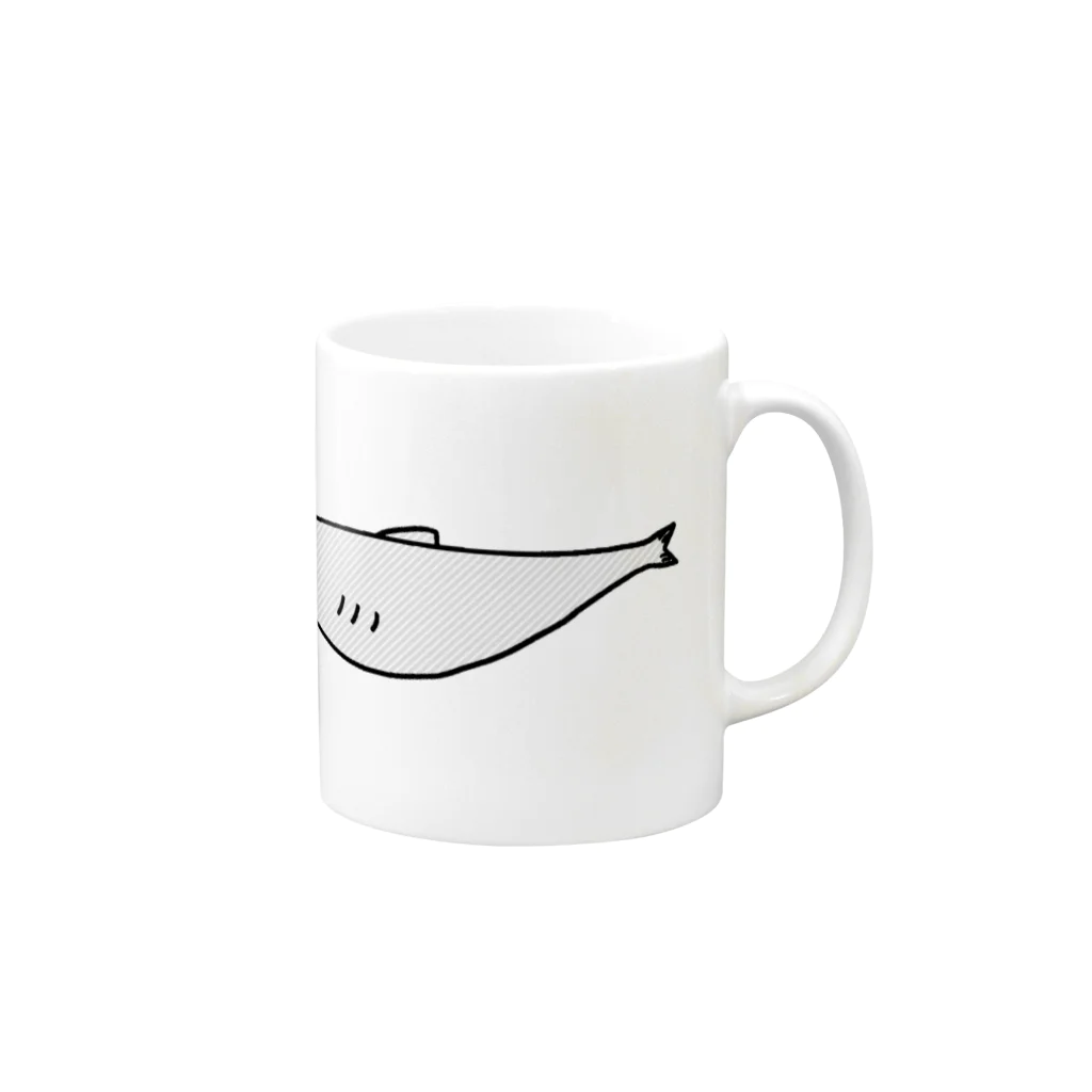 ぺちぺち工房 Pechi Pechi Atelierのししゃも Mug :right side of the handle