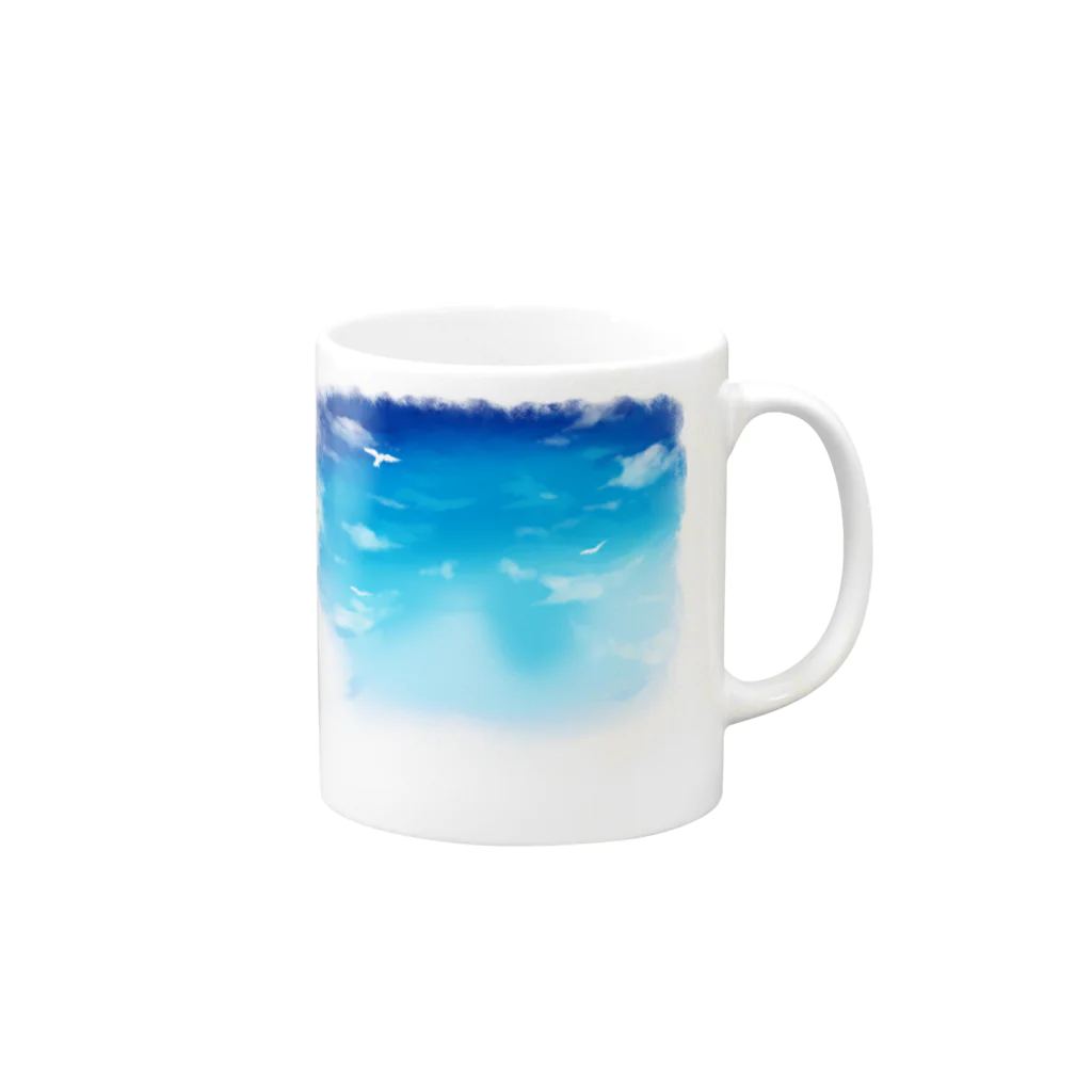 エマの晴れ渡る空 Mug :right side of the handle