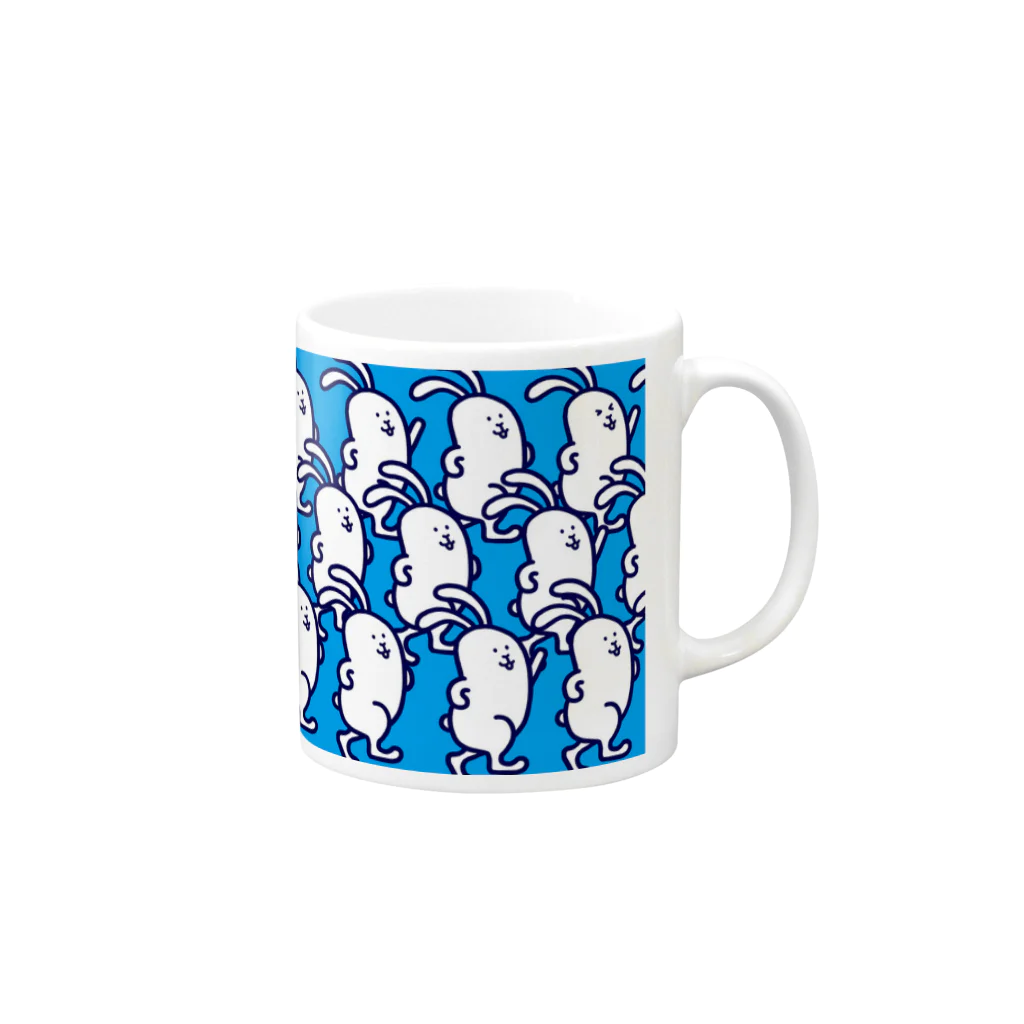 usamiyosioのうさみよしお「駆けつけろ」 Mug :right side of the handle