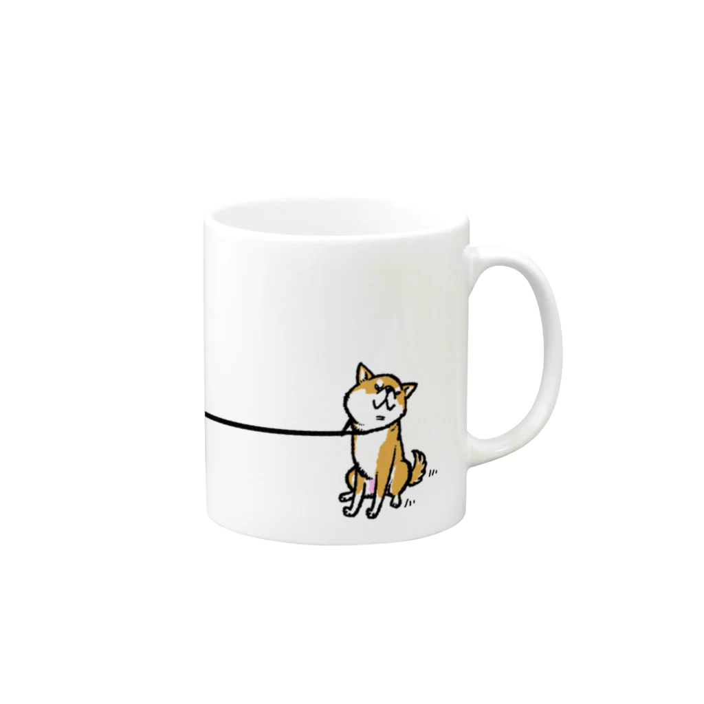 真希ナルセ（マキナル）のイヤイヤ柴犬（赤柴） Mug :right side of the handle