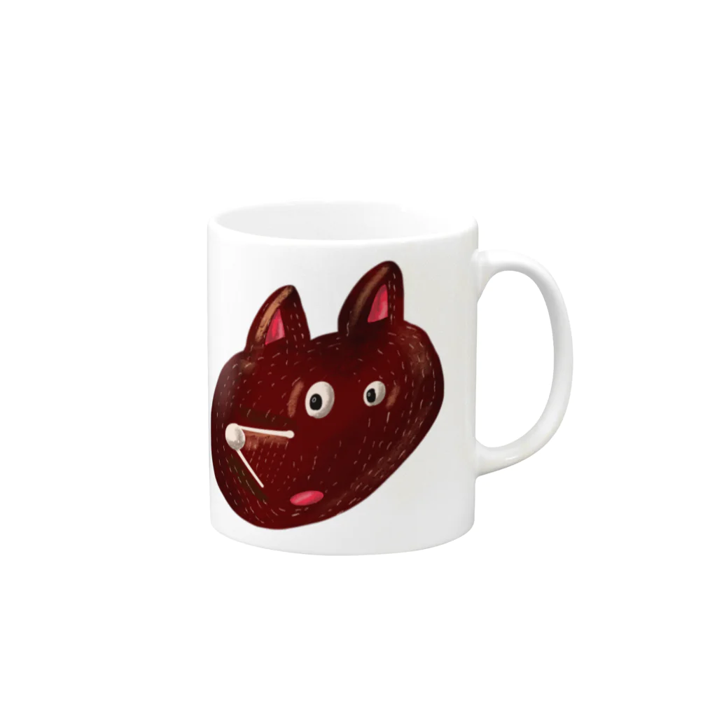 Tania NobukovskiのHEY BEAR FACE Mug :right side of the handle