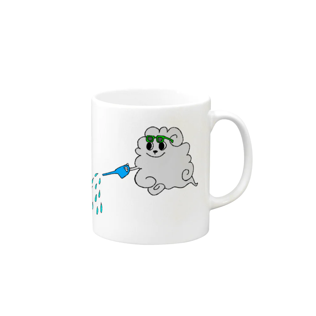 雲屋の雨降り雲の助 Mug :right side of the handle