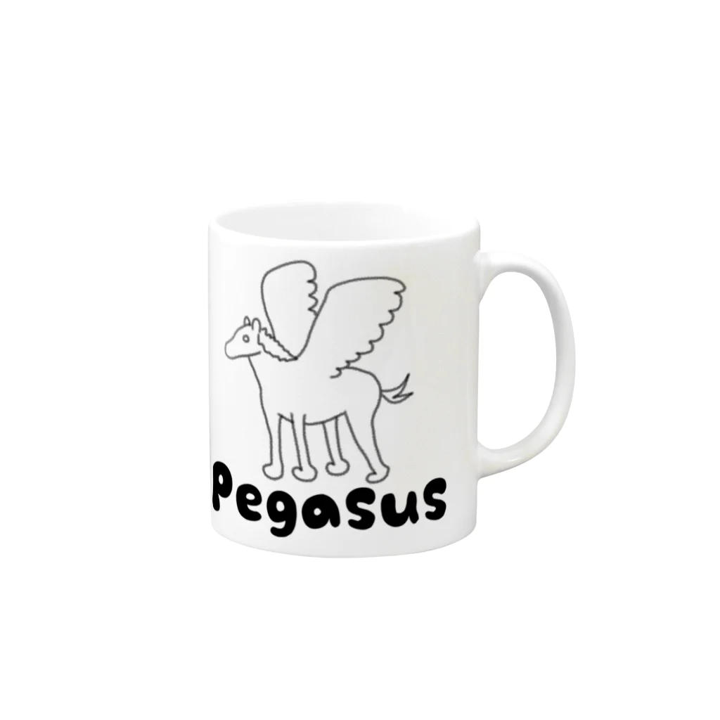 ハサムのゆるかわペガサス Mug :right side of the handle