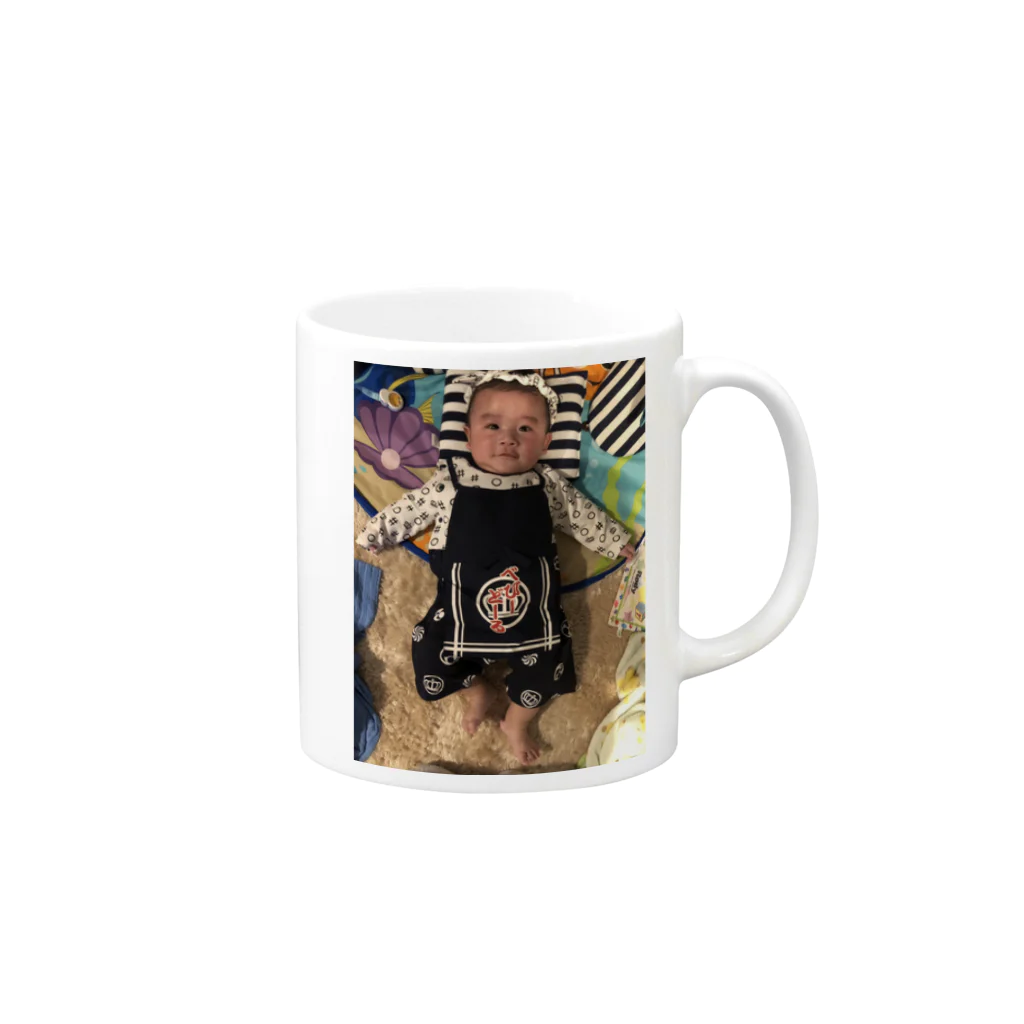 tamiguのジャパニーズお祭りベイビー Mug :right side of the handle