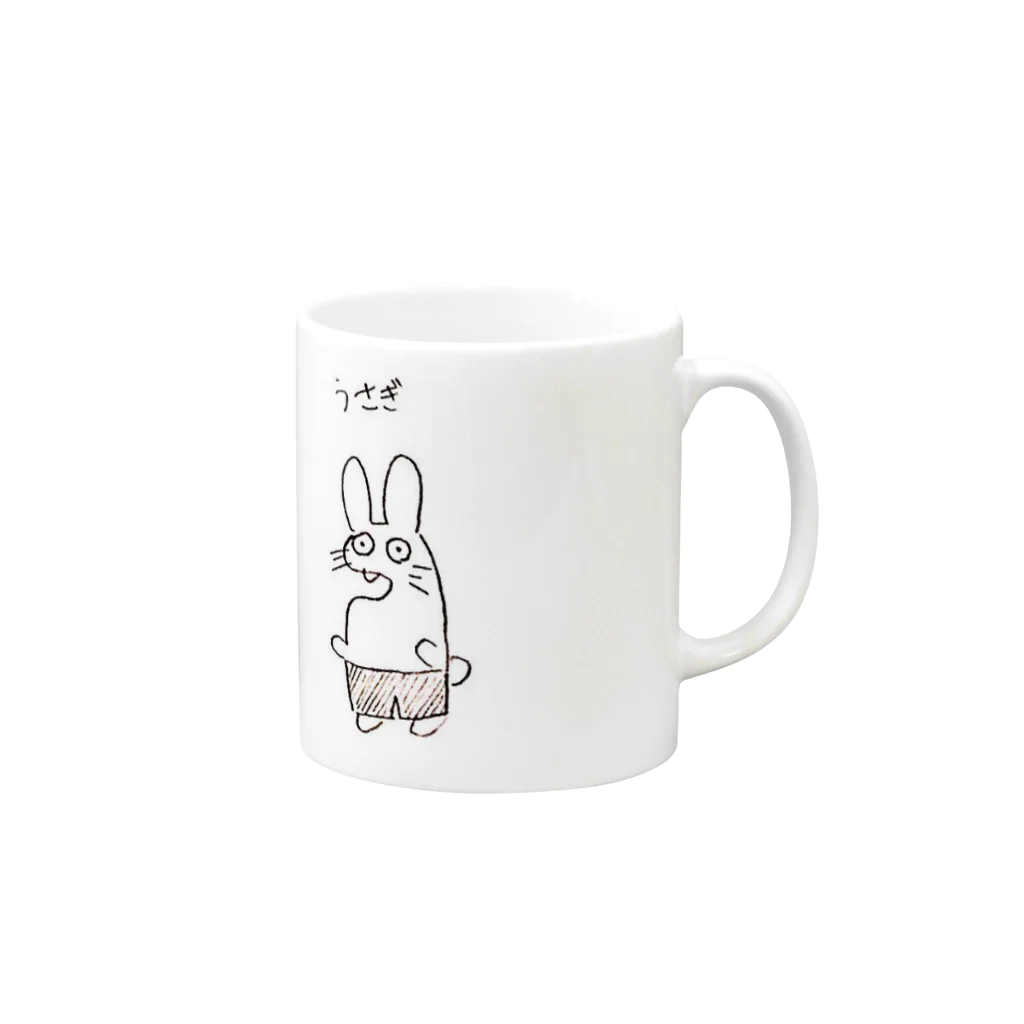 shikkoku298のうさぎ Mug :right side of the handle