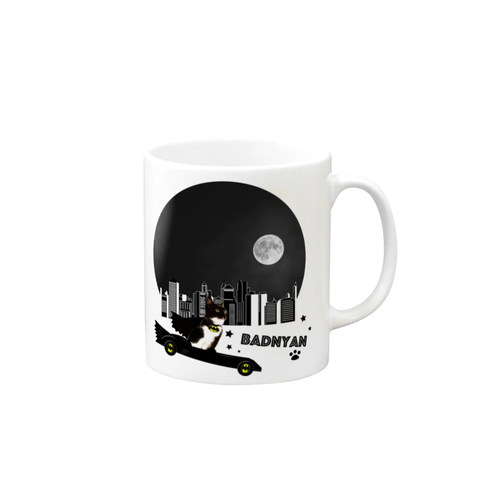 MEOW GALAXYのBADNYAN Mug :right side of the handle