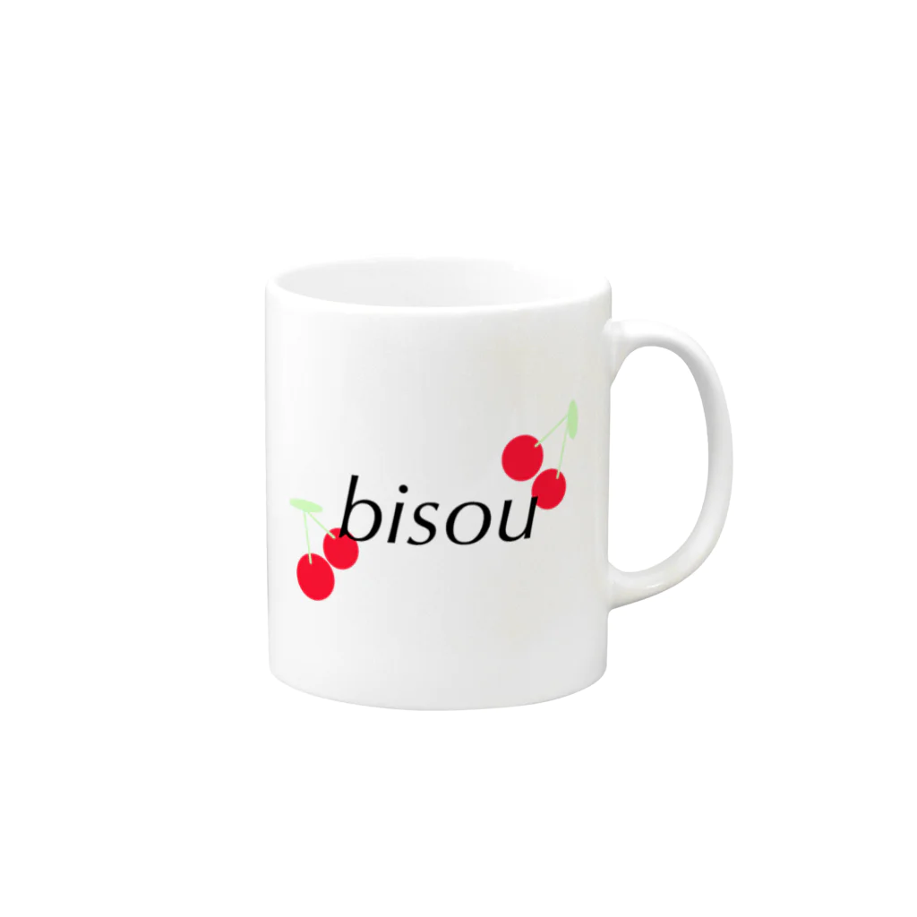 bisouのさくらんぼ Mug :right side of the handle