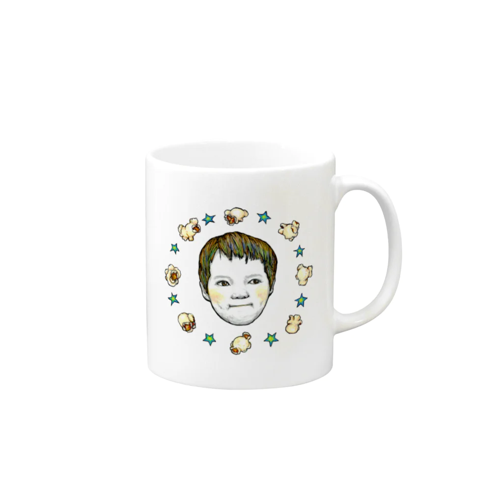 8U TOYSのポップコーン・ルールズ Mug :right side of the handle