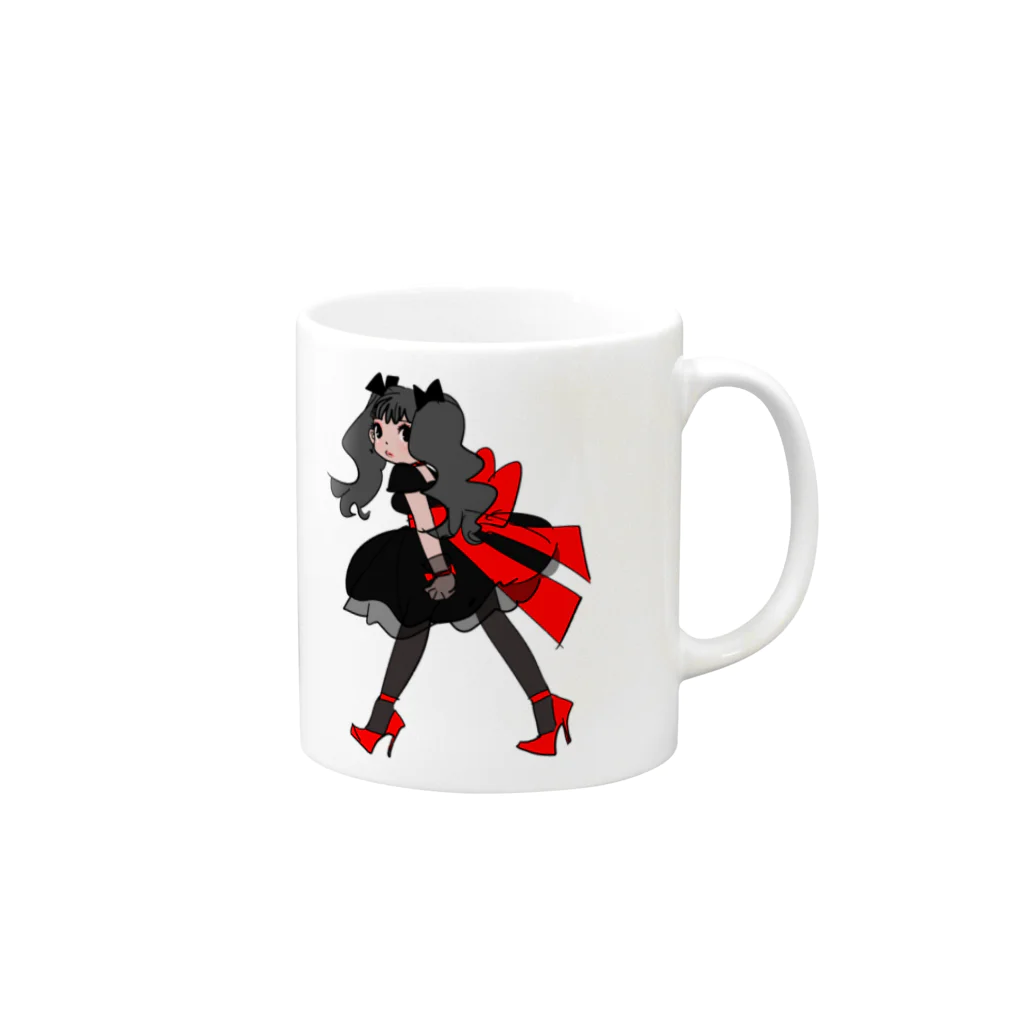 kaeruco(* 皿 *)のゆいちゃん Mug :right side of the handle