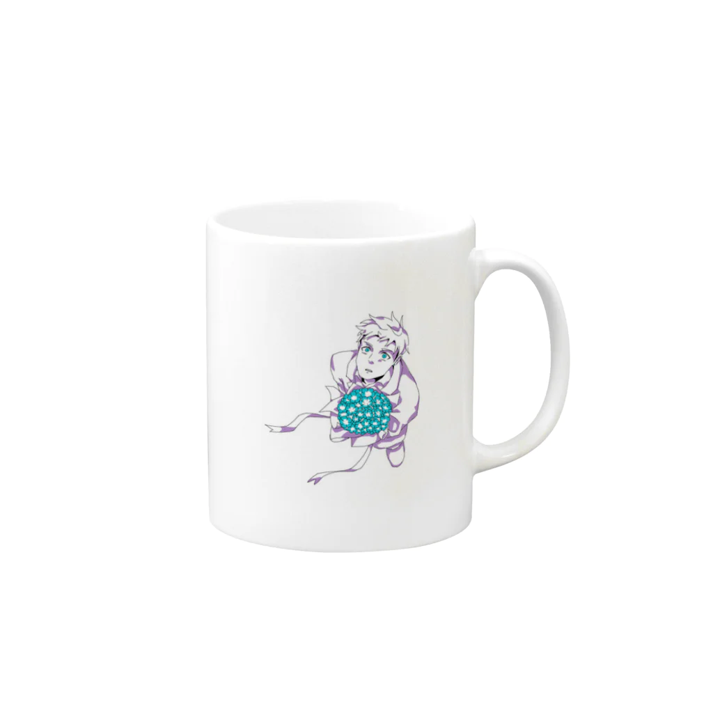 hentouの花束と男の子 Mug :right side of the handle