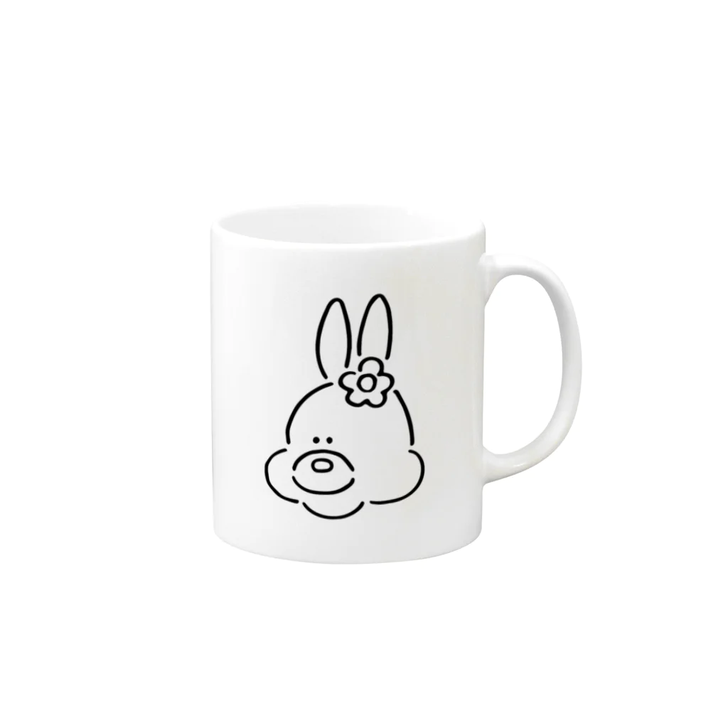 ミックスジュース。のうさぎ(おんなのこ) Mug :right side of the handle