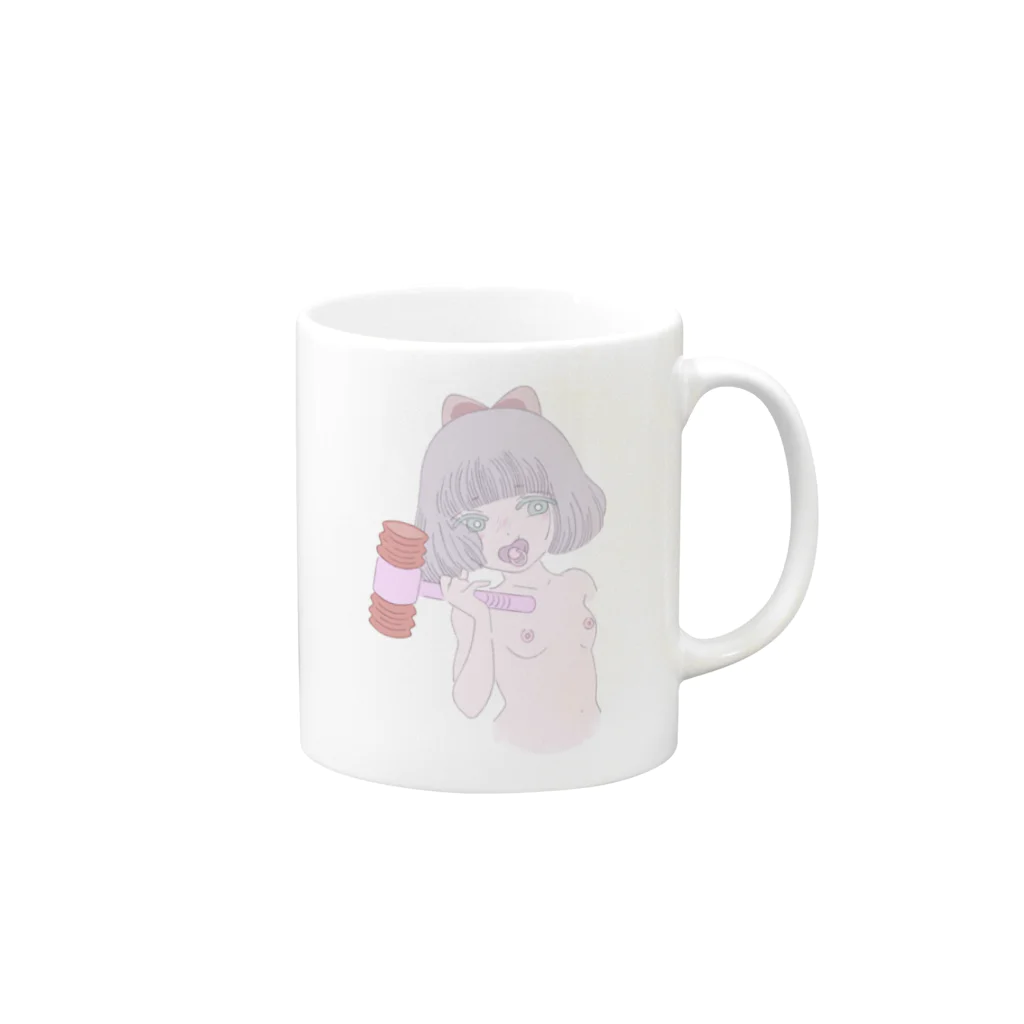 びすけの言わぬが花 Mug :right side of the handle