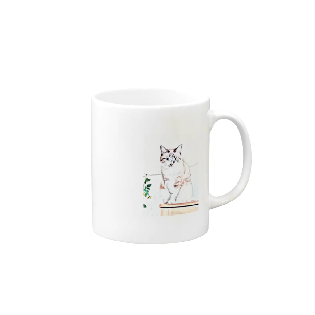 okopeeのPeeちゃん Mug :right side of the handle